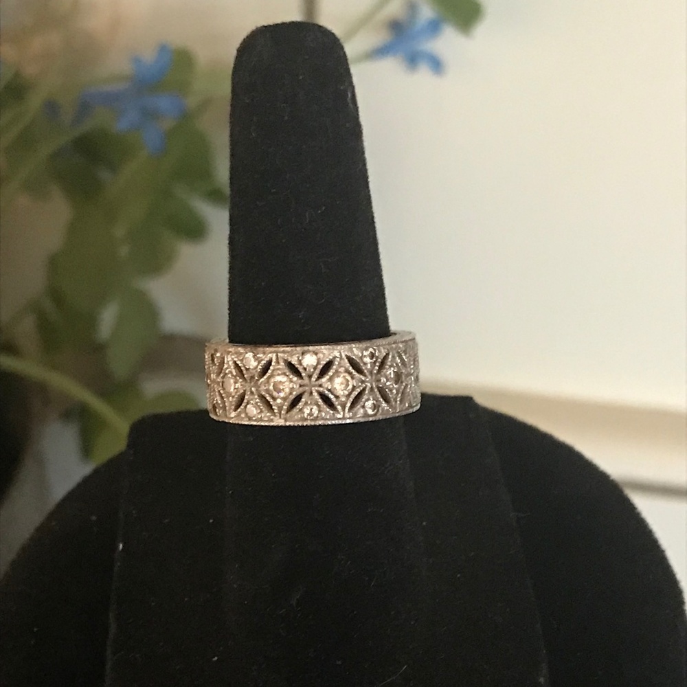 Tacori Sterling Silver Diamonique Epiphany Eternity Ring / Wedding Band - Size 5